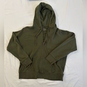 Time And Tru Women’s Olive Green Zip-Up Hoodie